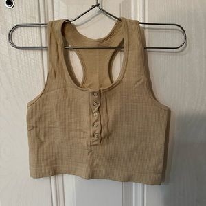 tan stretchy crop top size small
